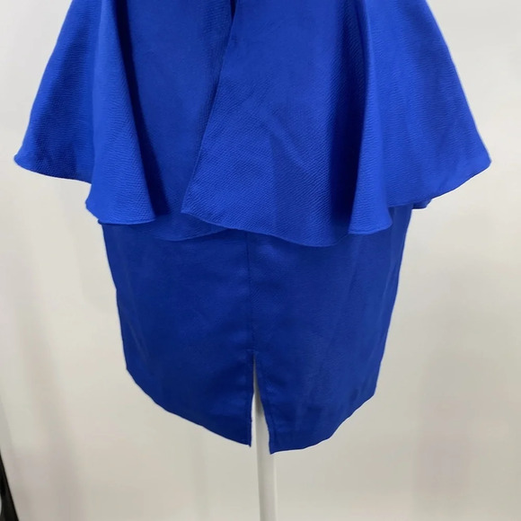 Julie Dillon Slip Dress Womens Size 2 Blue Ruffle Sleeveless Scoop Nightout Mini - Picture 7 of 14